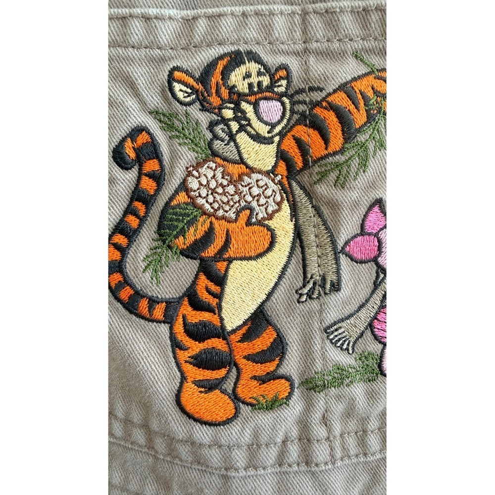 Disney Catalog Vintage Winnie the Pooh Embroidered Overalls Tan Brown Women S - Picture 4 of 16